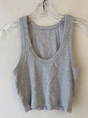 Abercrombie & Fitch Gray Ribbed Scoop Tank